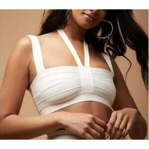 nwt herve leger x forever 21 white bandage top size small